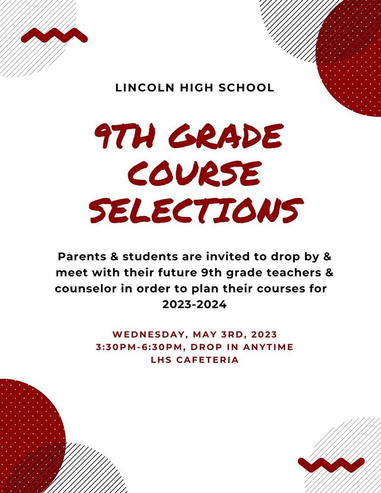 9th Grade Course Selections